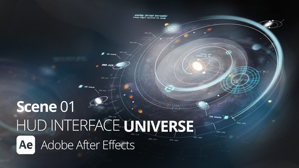 Videohive HUD Interface Universe Scene 01 Ae Infographics template preview
