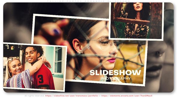 Videohive Falling Photos Romantic Slideshow Video Displays template preview