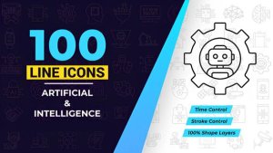 Videohive 100 Artificial Intelligence Line Icons 57125613 Elements template preview