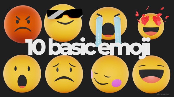 Videohive 10 Basic Emoji Elements template preview