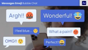 Videohive Messages Emoji Bubble Chat Elements template preview