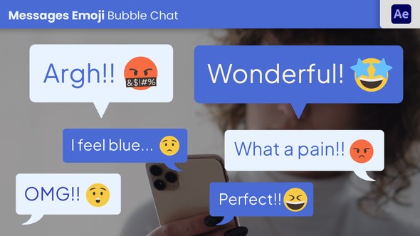 Videohive Messages Emoji Bubble Chat Elements template preview