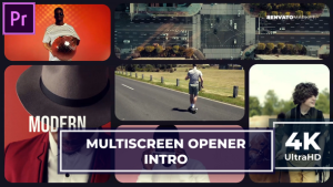 Multiscreen Opener Intro | Split Collage Slideshow | MOGRT Premiere Pro template preview