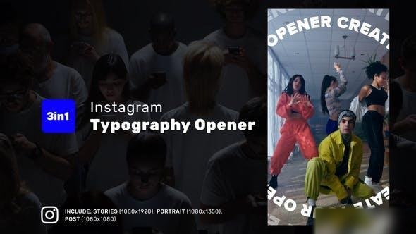 Videohive Instagram Typography Opener 37315282 Openers template preview
