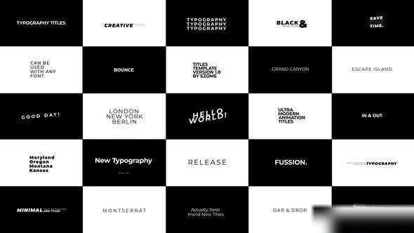 Videohive Typography Titles | AE 43068961 Titles template preview