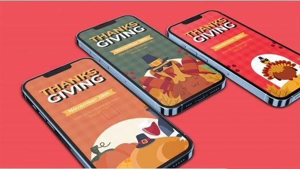 Videohive Thank Giving Instagram Story Openers template preview
