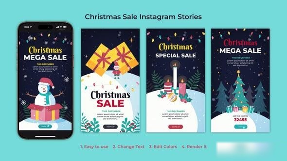 Videohive Christmas Sale Instagram Stories 55489324 Openers template preview