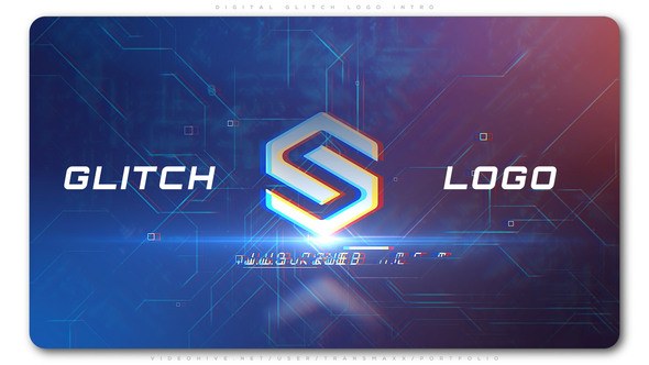 Videohive Digital Glitch Logo Intro Logo Stings template preview