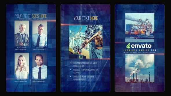 Videohive Corporate Presentation Vertical Slideshow Openers template preview