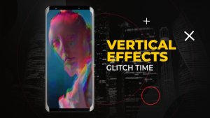 Videohive Vertical Glitch Time Effects | After Effects Elements template preview