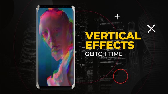Videohive Vertical Glitch Time Effects | After Effects Elements template preview