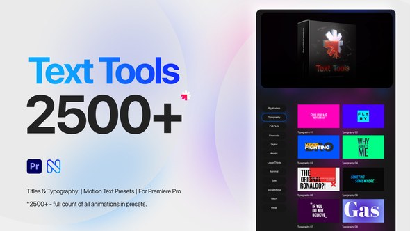 Text Tools for Premiere Pro Titles, Typography, Motion Presets, Call Outs Premiere Pro template preview