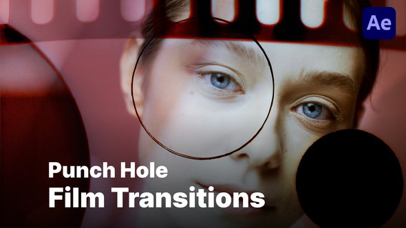 Videohive Punch Hole Film Transitions Elements template preview