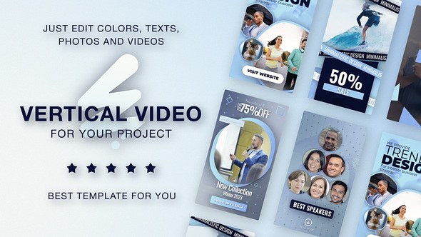 Videohive Clean Corporate Vertical Promo - Medical Education Sport Reels Video Displays template preview