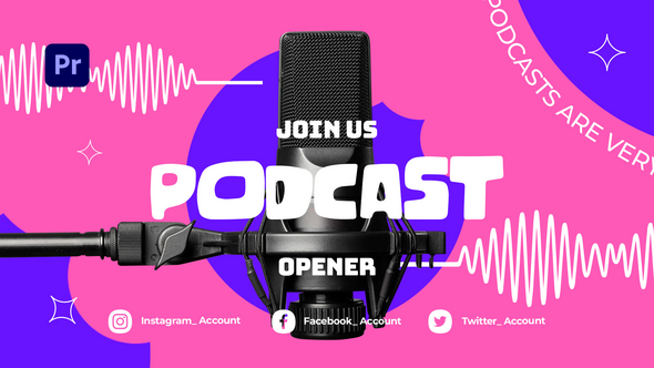 Podcast Intro | MOGRT | Interview Opener Premiere Pro template preview
