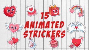 Videohive Love Stickers Pack. Elements template preview