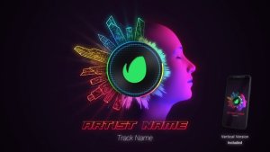 Neon Music Visualiser Video Displays template preview