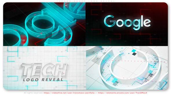 Videohive Techno Draft Logo Reveal вЂ“ Futuristic Blueprint Animation Logo Stings template preview