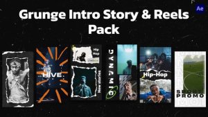Videohive Grunge Intro Story & Reels Pack Broadcast-packages template preview