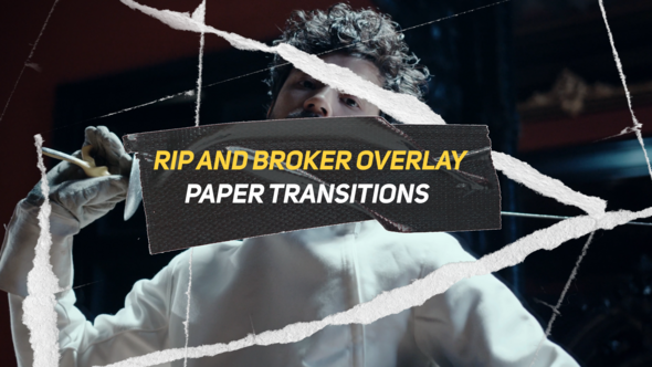 Videohive Rip And Broker Overlay Paper Transitions Elements template preview