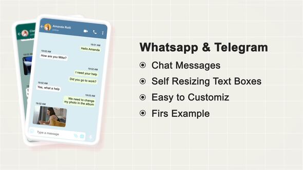 Videohive Chat Messages | Whatsapp & Telegram Elements template preview