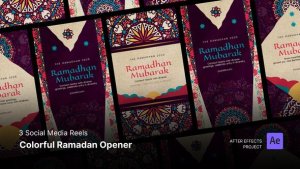 Videohive Social Media Reels - Colorful Ramadan Opener After Effects Project Files Ramadan template preview