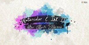 VIDEOHIVE Watercolor & Ink Slideshow 2 Video Displays template preview
