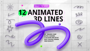 Videohive 12 animated 3D lines Elements template preview