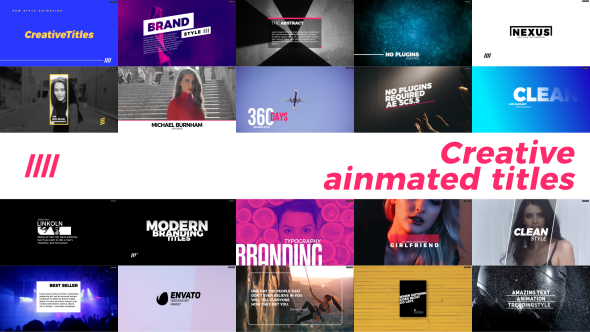 Creative Animated Titles Video Displays template preview