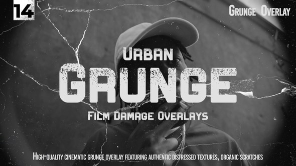 Gritty Urban Film Damage Bundle Elements template preview