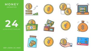 Videohive Money Animated Icons | After Effects Elements template preview