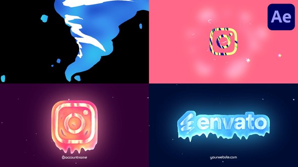 Videohive Winter Tornado Snow Logo for After Effects Logo Stings template preview
