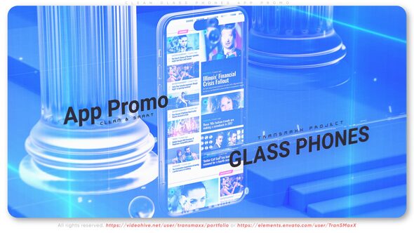 Videohive Clean Glass Phones App Promo Product Promo template preview