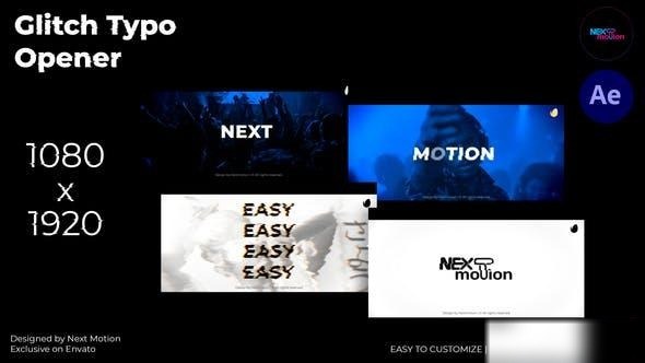 Videohive Glitch Typography Opener Openers template preview