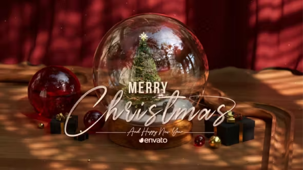 Snow Globe Christmas Logo PRO Premiere Pro template preview