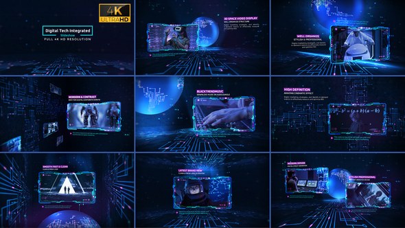 Videohive Digital Tech Integrated Slideshow 4K Video Displays template preview