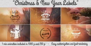 Christmas & New Year Labels Video Displays template preview