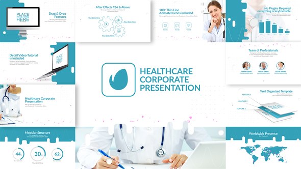 Healthcare & Corporate Presentation Video Displays template preview