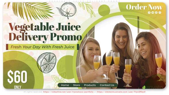 Videohive Vegetable Juice Delivery Promo Product Promo template preview
