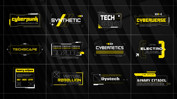 Videohive Cyberpunk Glitch Titles Titles template preview