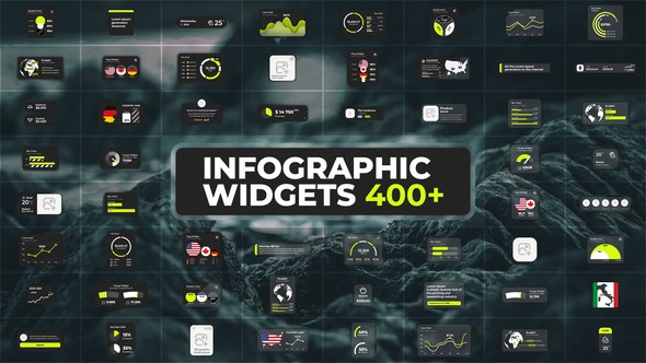 Videohive Infographics Pack - Glass Widgets Infographics template preview