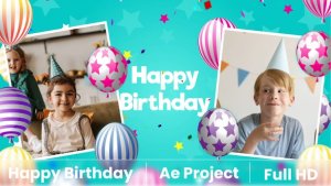 Videohive Happy Birthday 2 Video Displays template preview