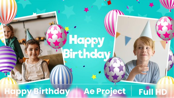 Videohive Happy Birthday 2 Video Displays template preview