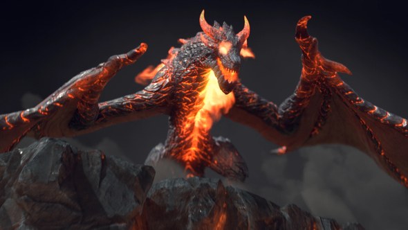 Videohive Fire Dragon Intro Logo Stings template preview