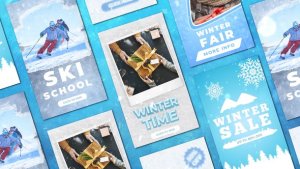 Videohive Winter Frost Instagram Christmas Stories Post Product Promo template preview