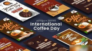 Videohive International Coffee Day Instagram Stories Openers template preview
