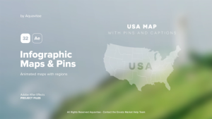 Videohive Infographic Maps with Pins Infographics template preview