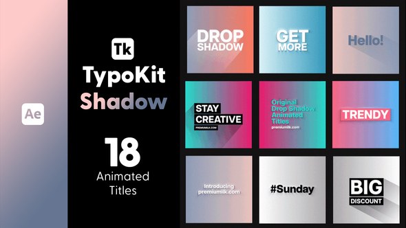 Videohive Typo Kit Shadow Titles for After Effects Titles template preview