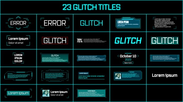 Videohive Glitch Titles 55877545 Titles template preview