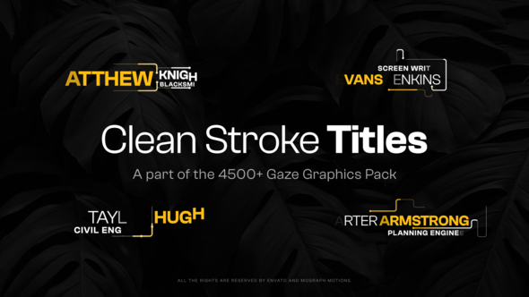 Videohive 25 Clean Stroke Titles Titles template preview